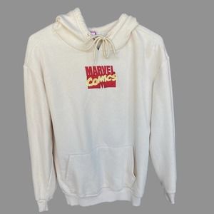 Marvel Sweater Adult Small Cream Hoodie Sweatshirt Superhero Long Sleeve
